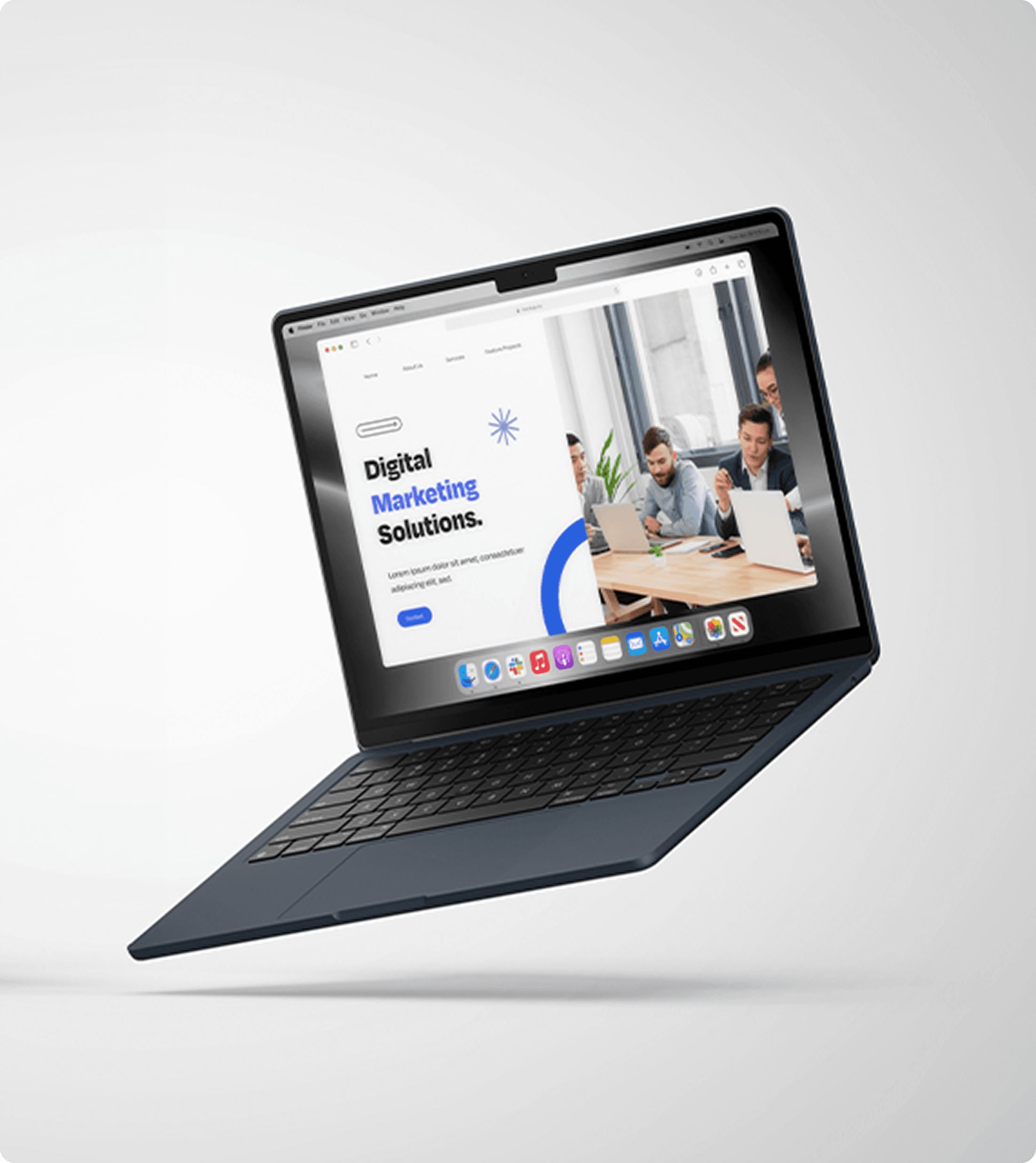 Laptop showing website design