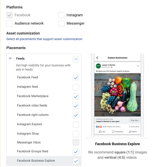 Facebook ad placements - Facebook Ads